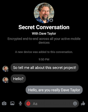 facebook messenger - secret conversation