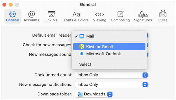 default email program for mac