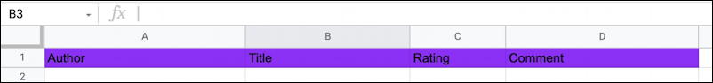 google sheets spreadsheet - purple fill background