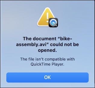 mac macos - convert avi to mp4 m4v - can't open avi in quicktime player