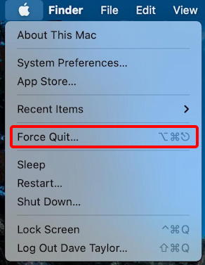 macos - mac - force quit menu