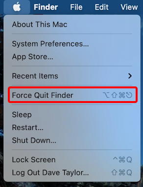 macos - mac - force quit active app - finder