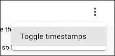 youtube auto transcript - toggle timestamps