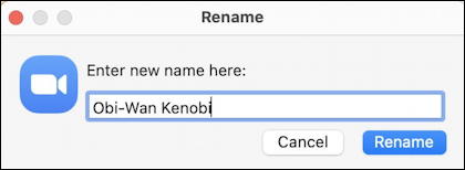 zoom mac - main window - participants - rename - obi-wan kenobi