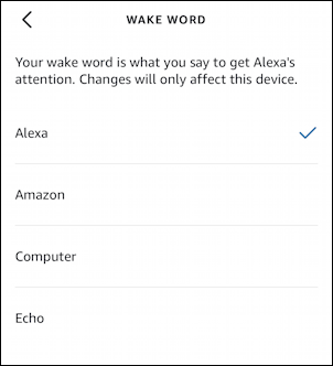 amazon echo alexa - change wake word - app