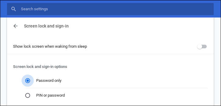 chromebook chromeos - login log-in options settings preferences pin