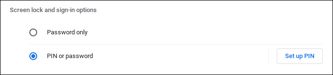 chromebook chromeos - sign-in login pin or password setting set pin