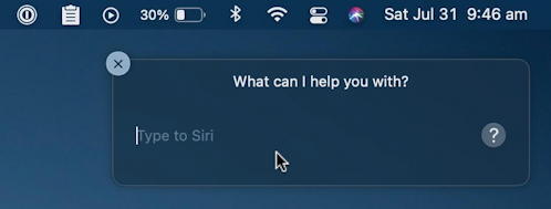 mac macos 11 - type to siri - what do you want?