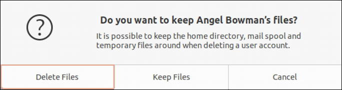 ubuntu linux - remove disable user account - delete account keep files?