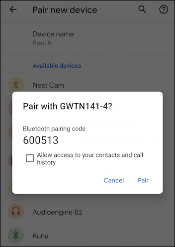 android - pair with gateway windows pc