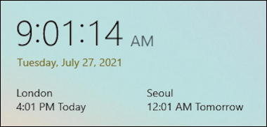 windows 10 pc - multiple city times display