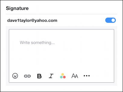 yahoo mail email - enter text signature auto