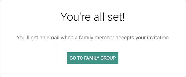 google one home screen - add family member - invitation sent