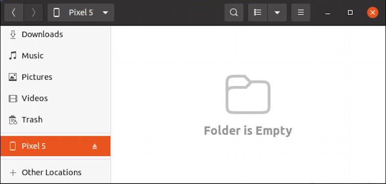 android file system on ubuntu linux - folder is empty