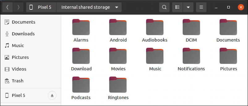 android file system on ubuntu linux - full file system access