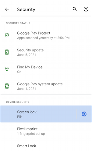 android change login to pattern security - settings - screen lock