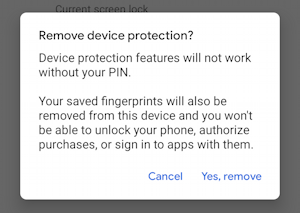android change login to pattern security warning for swipe unlock