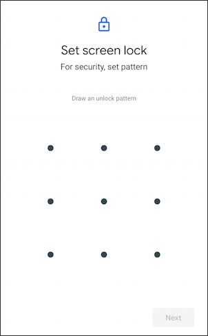 android change login to pattern security - grid - 