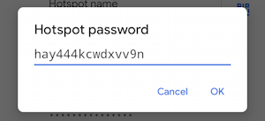 android wifi hotspot - enable - settings - default password