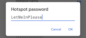 android wifi hotspot - enable - settings - user friendly password