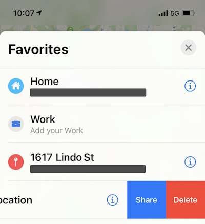 delete rename favorite address apple maps iphone ipad ios