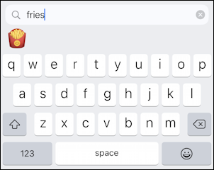 iphone ios ipad - emoji keyboard search fries
