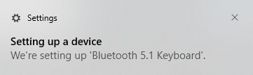 win10 pc - windows 10 - bluetooth - notification setting up keyboard