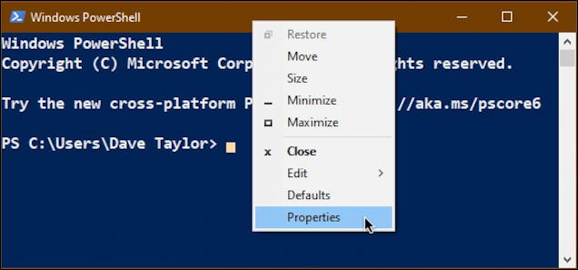 windows microsoft powershell - right-click menu