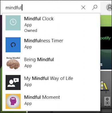 windows microsoft store - search for program app - mindfulness