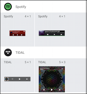 android add spotify widget home screen - spotify tidal android widget
