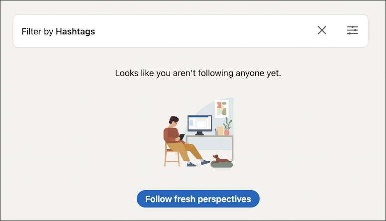 linkedin follow hashtag - not following any