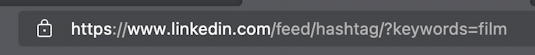 linkedin follow hashtag - url that includes hashtag to follow