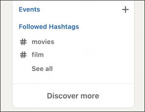 linkedin follow hashtag - profile with followed hashtags film movies