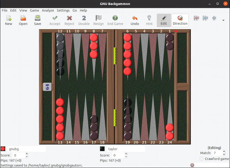 gnu backgammon ready to play ubuntu linux