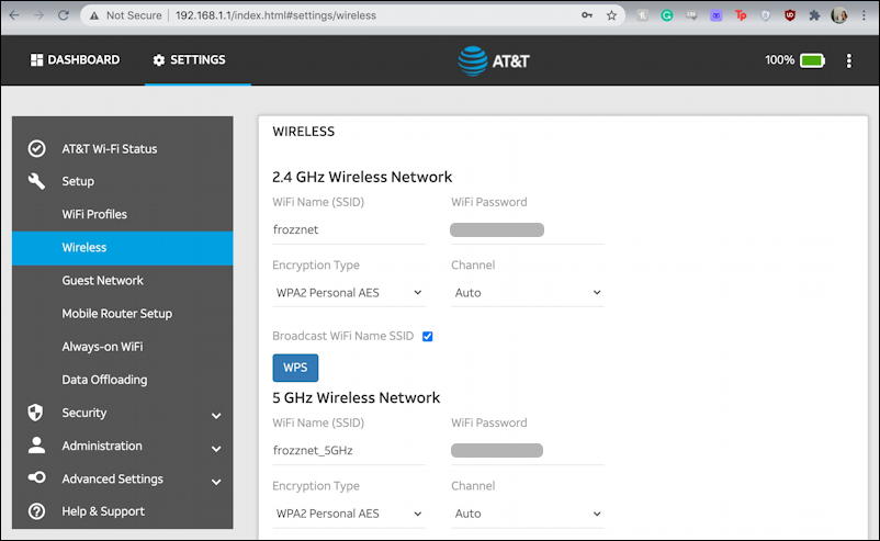 netgear nighthawk 5g - web browser admin interface