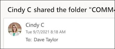 outlook.com office 365 - example message with profile photo