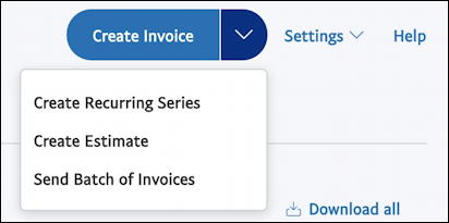 paypal create invoice - recurring series estimate