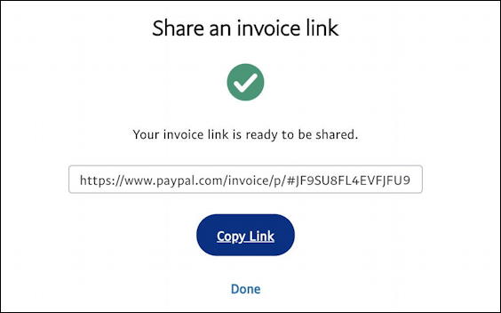 paypal - share an invoice link