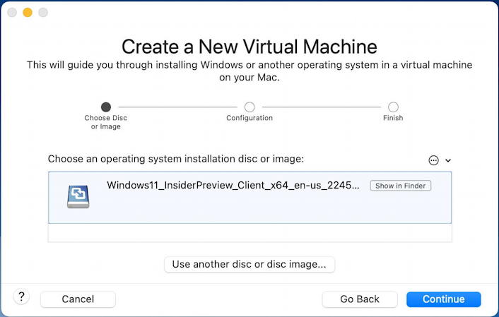 vmware fusion - install windows 11 - create new virtual machine vm