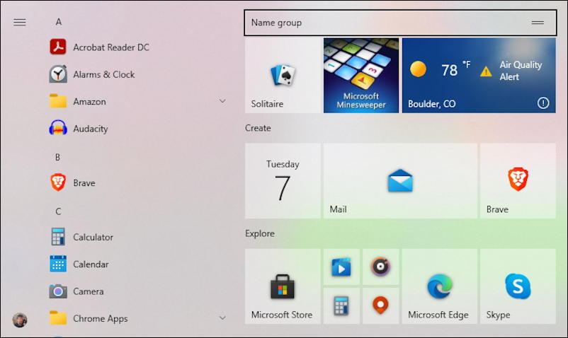 windows 10 win10 - add program tile start menu - tile added