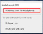 spatial audio windows sonic for headphones windows 10 11 - how to enable