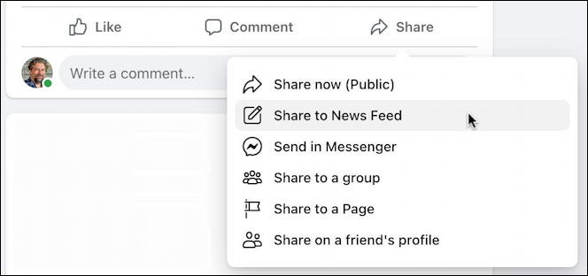fb business page post - share as individual user