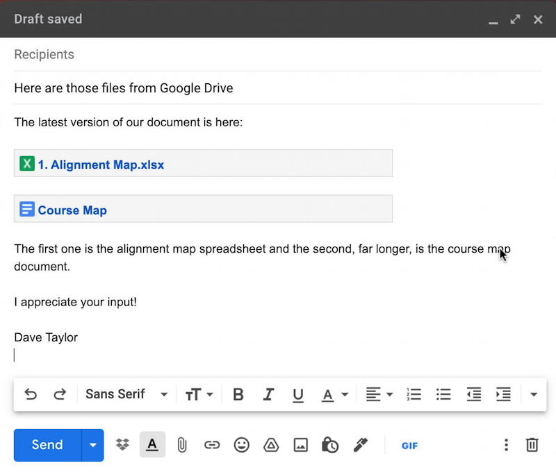 gmail embed google docs document share links - neat embedded links