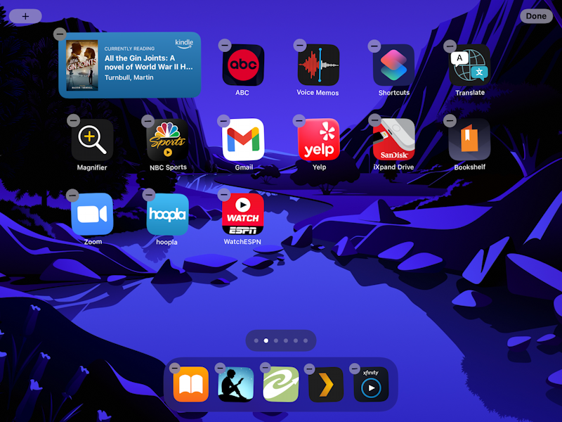 ipad ipados 15 - add widget to home screen - kindle widget on home screen