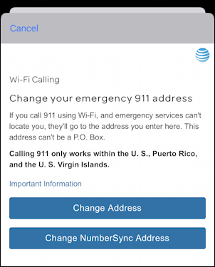 ios15 iphone wifi calling - update emergency address