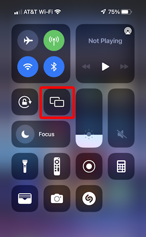 iphone 13 pro - ios 15 - control center - screen sharing highlighted