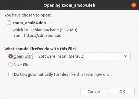 firefox - do what with download open save