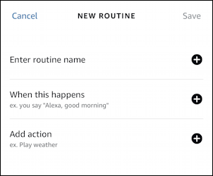 alexa add new scheduled routine - new routine template