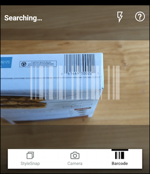 amazon shopping android - search for product - barcode scan
