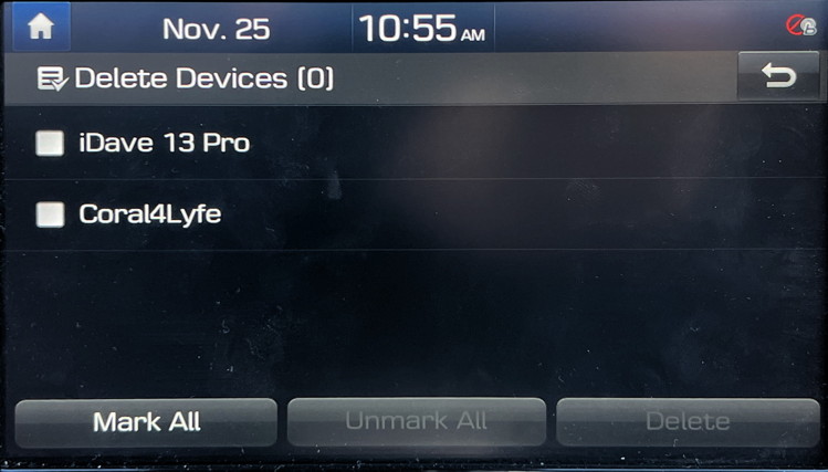 hyundai infotainment system - unpair bluetooth - pick devices to delete